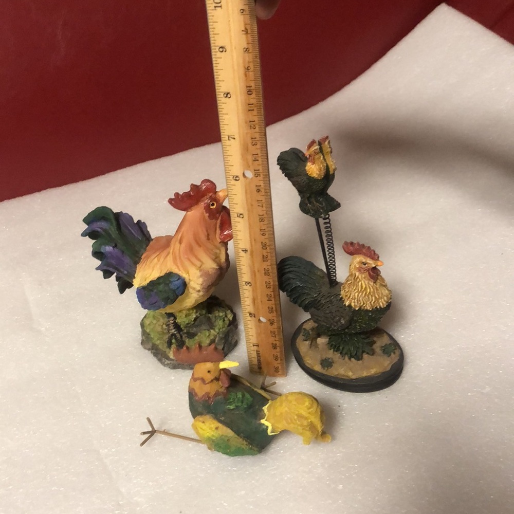 Vintage Rosters collection-3 pieces.Ceramic - Picture 13 of 15